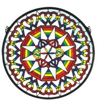 Meyda White 51703 - 20"W X 20"H Rainbow Expression Medallion Stained Glass Window