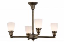 Meyda White 56474 - 27"W Revival Oyster Bay Goblet 4 LT Chandelier