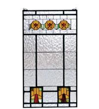 Meyda White 68104 - 18"W X 32"H Aurora Dogwood Stained Glass Window