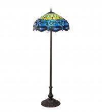 Meyda White 70021 - 62" High Tiffany Hanginghead Dragonfly Floor Lamp