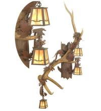 Meyda White 82834 - 46" Wide Antlers Elk 3 Light Wall Sconce