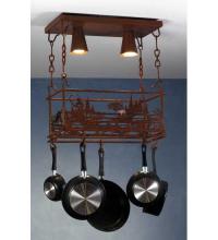 Meyda White 82884 - 24"L Fly Fishing Creek Pot Rack