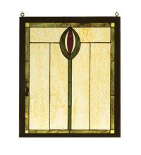 Meyda White 98100 - 14"W X 17"H Spear Wood Frame Stained Glass Window