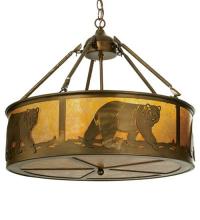 Meyda White 98440 - 22" Wide Lone Bear Inverted Pendant